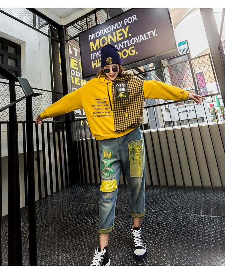 Max LuLu, осенняя Европейская мода, женская одежда в стиле панк, женские клетчатые толстовки с капюшоном, винтажные Лоскутные толстовки с принтом