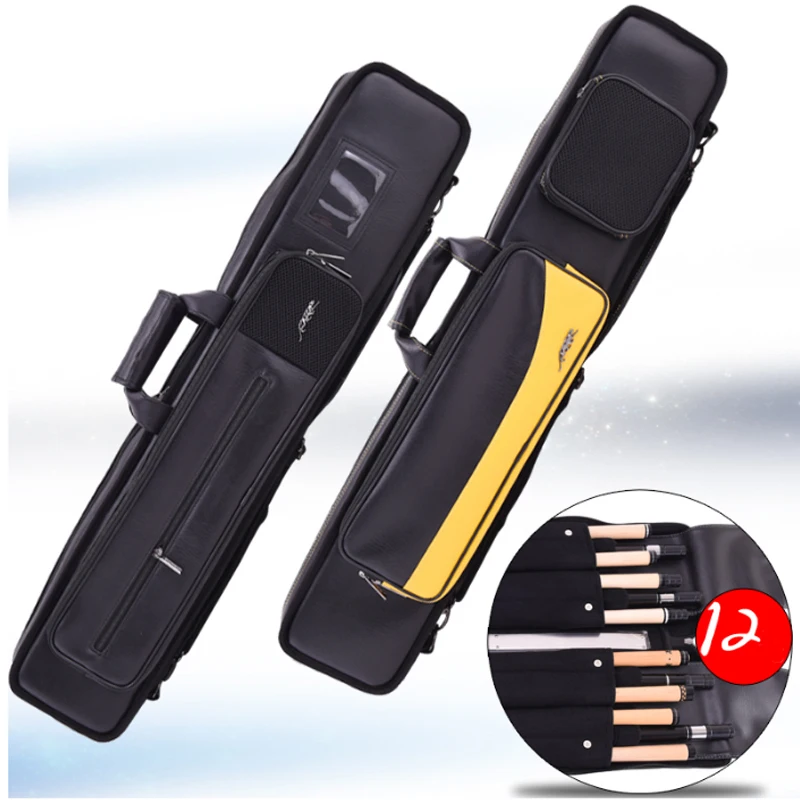  Pool Cue Case High Quality Handmade 12 Holes Billiard Pool Cue Bag Case Pool Stick Bag Portable Car