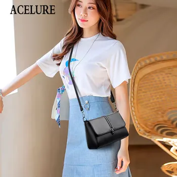 

ACELURE High Quailty Solid PU Leather Women Small Shoulder Crossbody Bags for Women Simple Styel Shopping Purse Messenger Bags