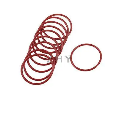 

40mm x 36mm x 2mm Red Rubber O Shaped Rings Oil Seal Gasket Washer 10 Pcs