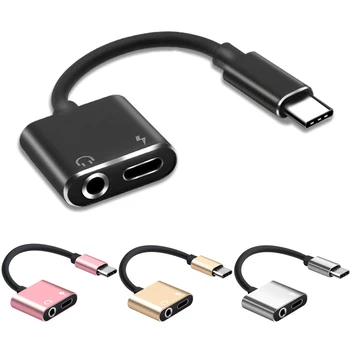 

2 in1 Type-C to 3.5mm Headphone Jack Adaptor/Connector Charger, Earphone Aux o & Charge Adaptor