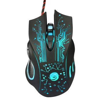 

Professional USB Wired Optical Gaming Mouse Adjustable 5 Levels DPI 5500 with 6 Buttons LED Light for Desktop PC Laptop Gamer