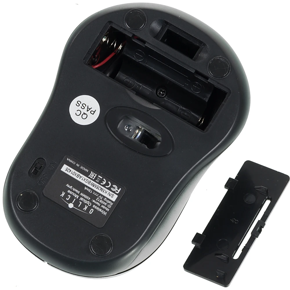 Мышь OKLICK 435MW, беспроводная, USB, серый и черный