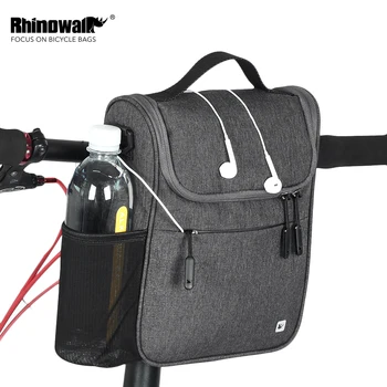 

Rhinowalk Multifunction Handlebar Bag 5L Large Capacity MTB Road Bike Front Tube Bag Cycling Shoulder Bag with Waterproof Cover