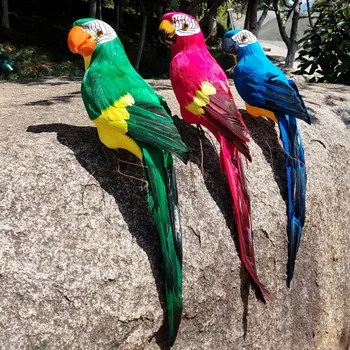 

Wholesale Home Garden Birds decoration Colorful Fake Parrots Artificial Birds Model Outdoor Home Garden Lawn Tree Decor Artifici
