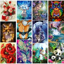 5D DIY Алмазная картина с животным пейзажем, персонаж для дома, полный набор для вышивки крестиком, настенная наклейка, украшение дома