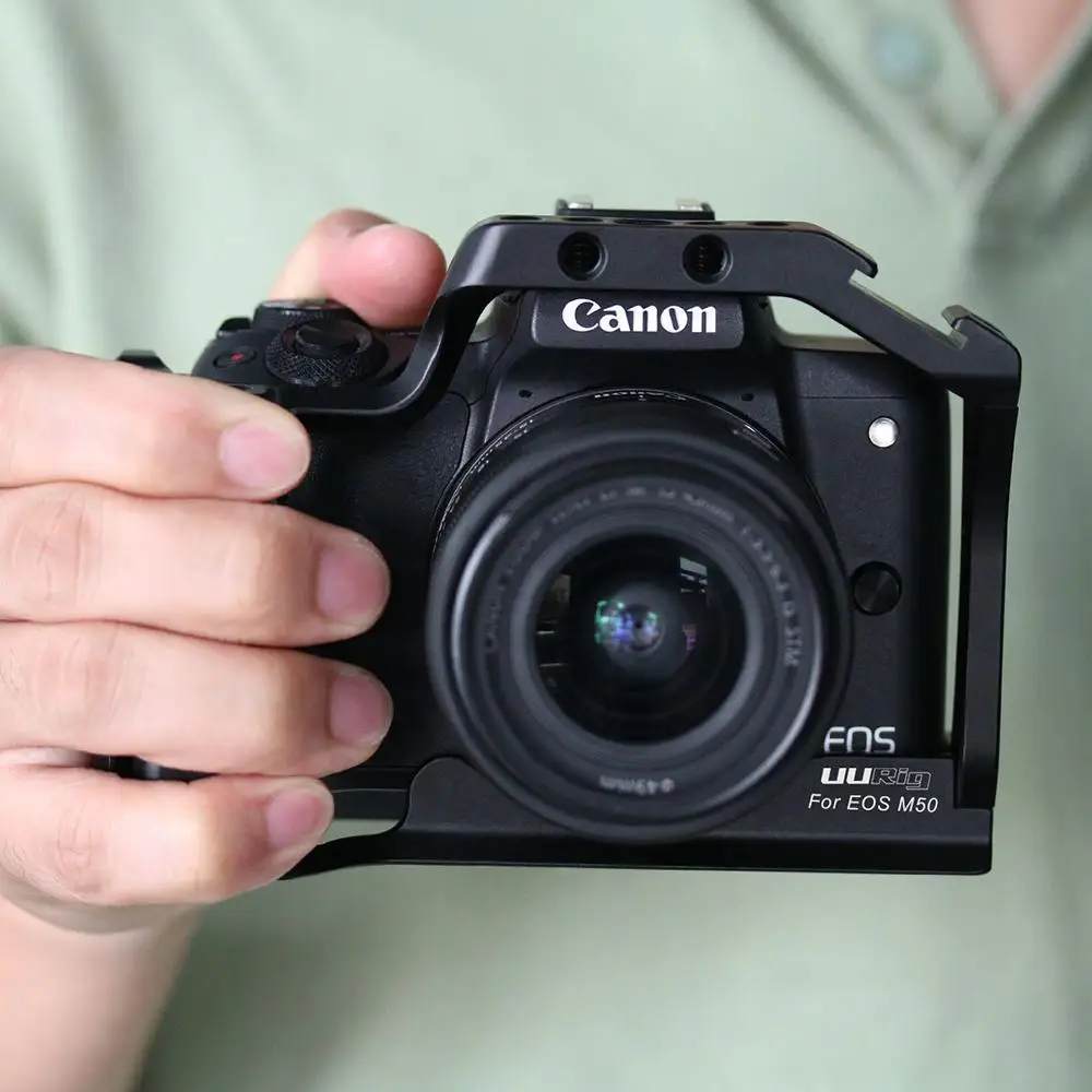 C-M50 UURig профессиональная DSLR камера клетка для Canon M50 M5 Arca быстросъемная клетка для EOS M50 Горячий башмак Arri отверстие 1/" 3/8" r60