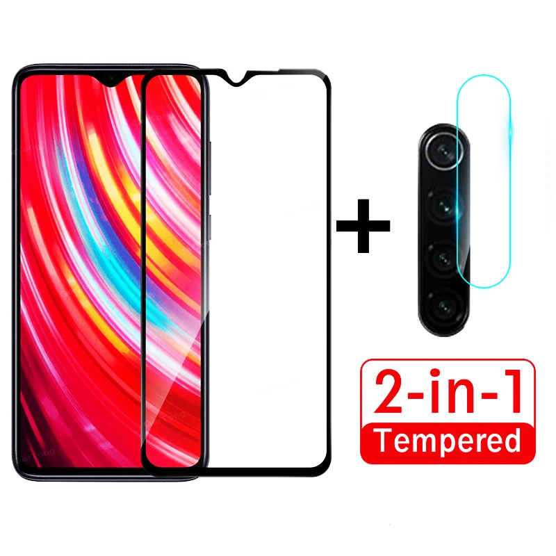 2 в 1 пленка для объектива камеры Xiaomi Redmi Note 8 Pro t 8A полное покрытие закаленное