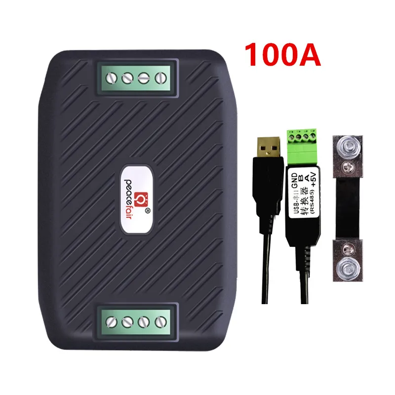 2018 New DC 0-300V 100A Current Voltage Tester RS485 Power Energy Meter Digital Wattmeter Auto voltmeter with shunt | Инструменты