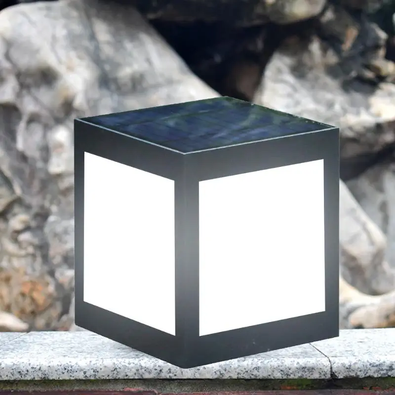 12LED Солнечная энергия питание столб лампа водонепроницаемый столбик огни для