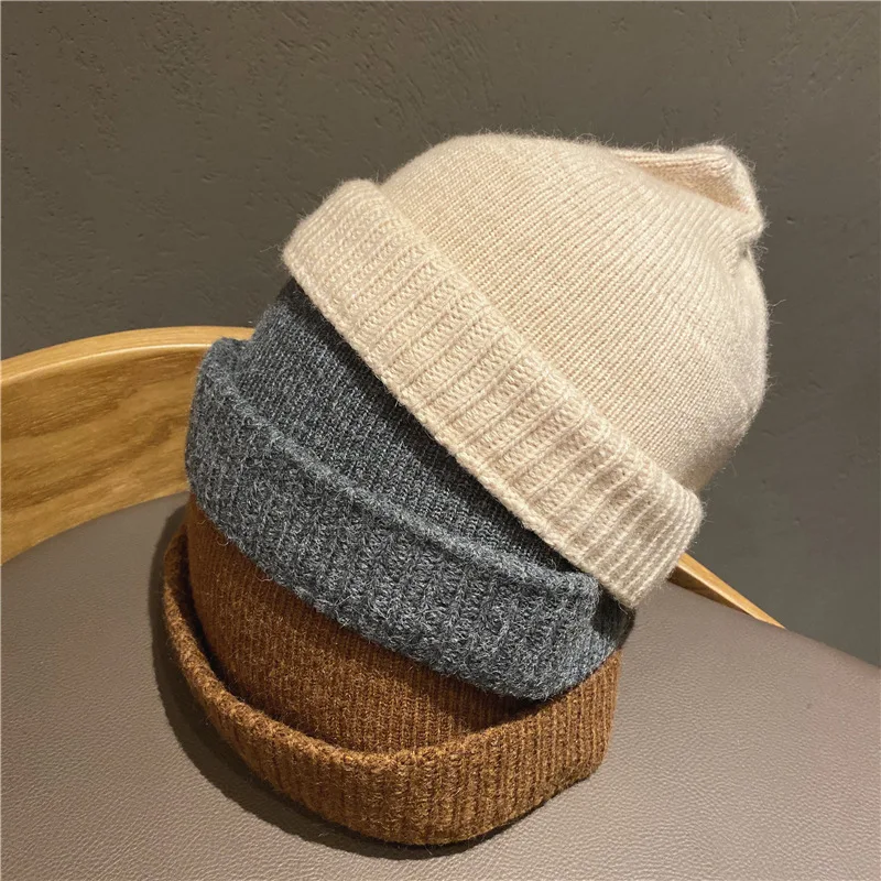 

7 Colors Knitted Beanie Hat Men Women Fashion Street Hip Hop Landlord Hats Wool Blend Warm Casual Skullies Caps Autumn Winter