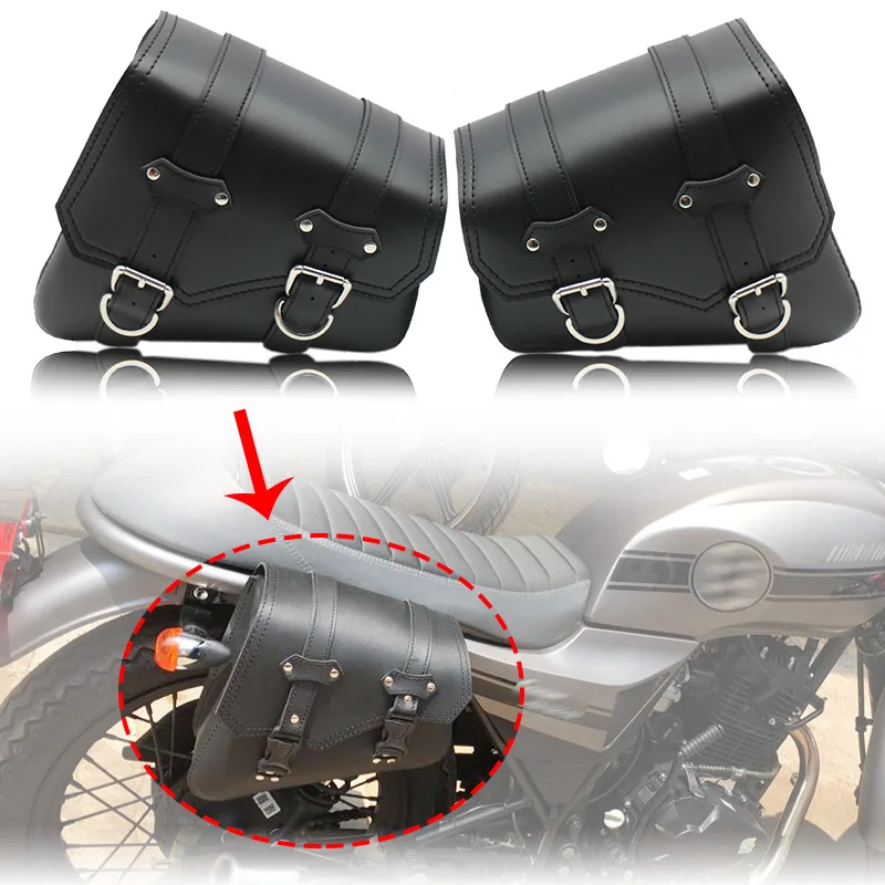 Черный мотоцикл PU кожаный седельный мешок для Sportster XL 883/1200 мотоцикл багаж сумка для хранения инструментов наружные водонепроницаемые сумки