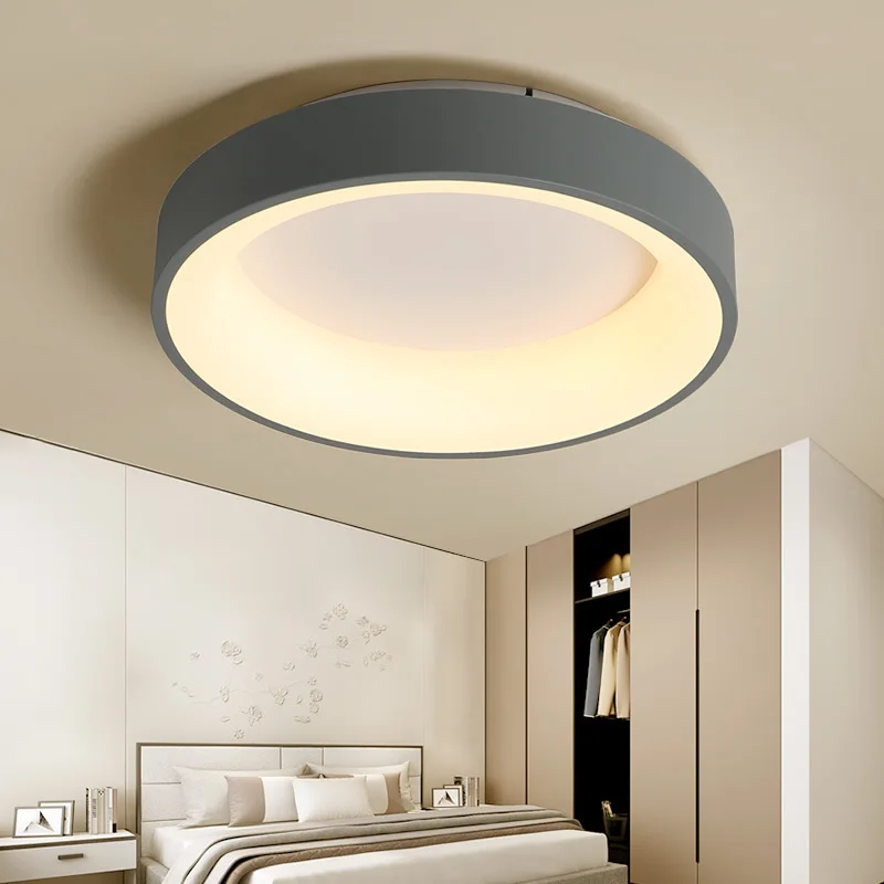 Us 42 48 28 Off Simple Modern Round Led Ceiling Light White Grey Circle Ceiling Mounted Lamp Home Decor Fixtures For Study Dining Room Bedroom In