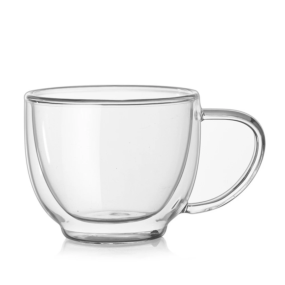 Juego De 4 Tazas Jumbo De Vidrio De 700 Ml Borgonovo Transparente