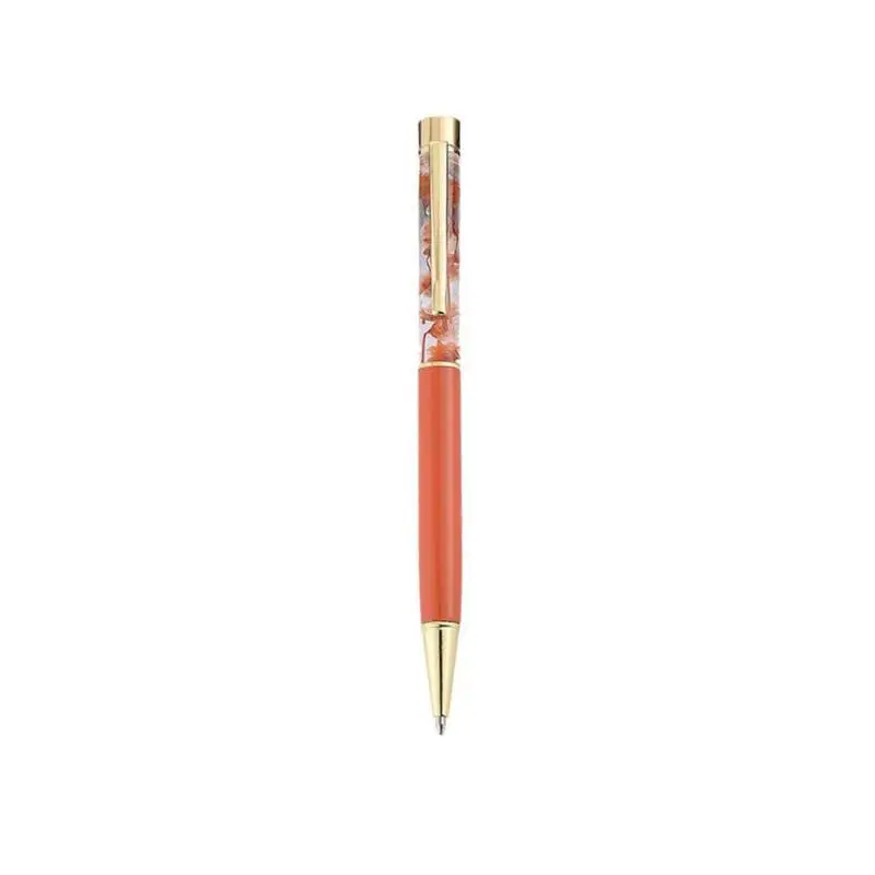 1pc Luxury Flower Metal Ballpoint Pens 1mm Business Quality Supplies Gift For Kids Pens Office Stationery School High Girls V8W8