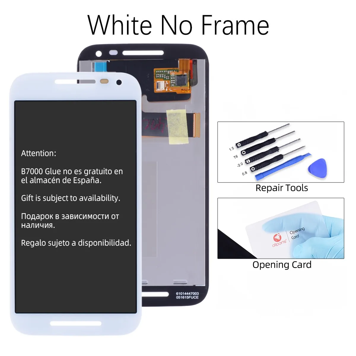 Дисплей для Motorola Moto G3 LCD XT1544 XT1543 xt1541 xt1550 в сборе с тачскрином 5.0" черный белый - Цвет: White
