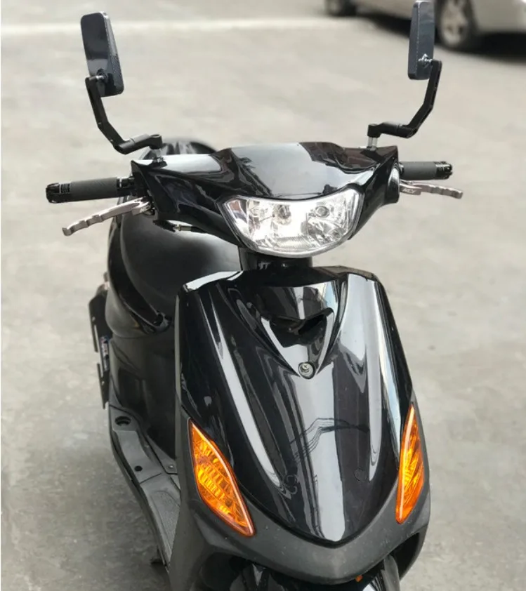 Universal 8mm 10mm Motorcycle Handle Bar End Rear Side View Mirrors Aluminum Rectangle Blind Spot Blue Rearview Side Mirror