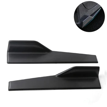 

Hot New 45cm PP Universal Fit Car Black Side Skirt Rocker Splitters Winglet Wings