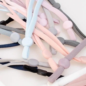

100Pcs Elastic Band Cord with Adjustable Buckle Stretchy Earloop String Cords DIY Making Supplies