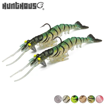 

2pcs HUNTHOUSE fishing soft shrimp bait fishing best artificial rattlin 13.5cm soft lure Prawn for sea trout bass fishing baits