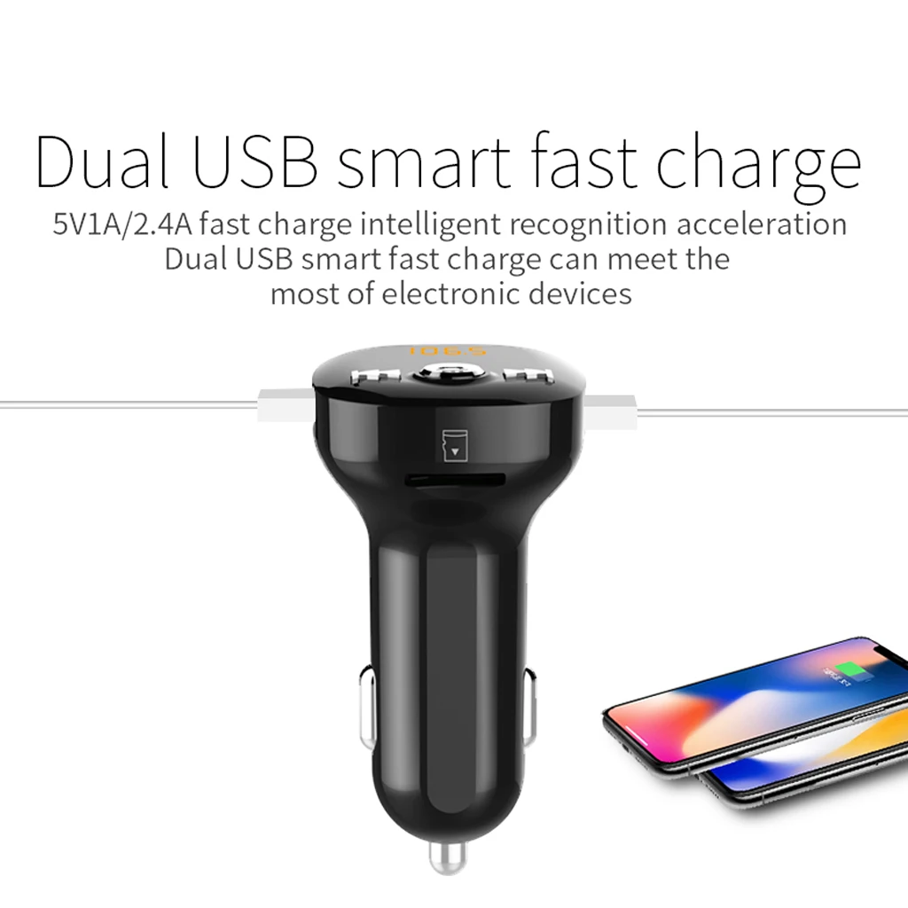 MagiDeal Car Bluetooth TF Cord Phone MP3 FM Transmitter Handfree Calling Nav