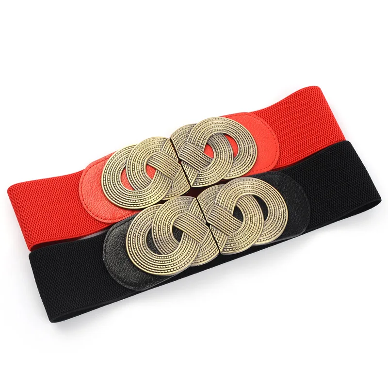 

Elastic Decorative Waistband Female Korean Style Alloy Knot Shape Spliced Temperament All-Match Accessories Wide Belts Strap