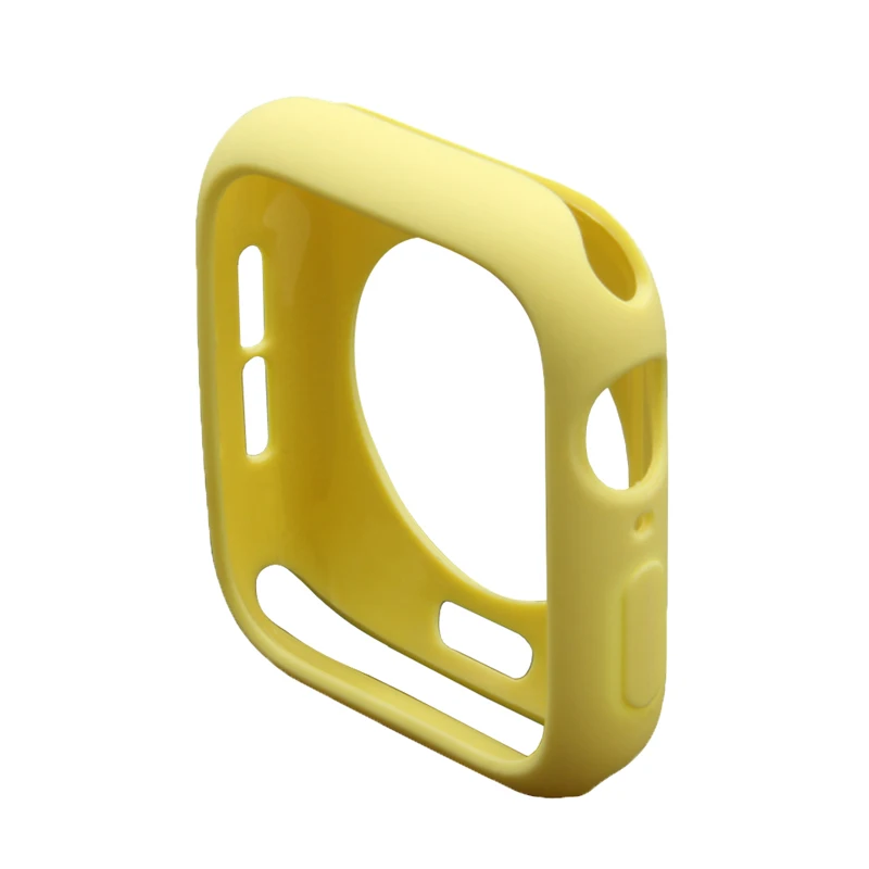 Yellow Защитный чехол для apple watch, серия 5, 4, 3, 2, 1, ТПУ, защитный бампер, чехол для apple watch 44/40/42/38 мм, аксессуары для iwatch - Цвет: Yellow