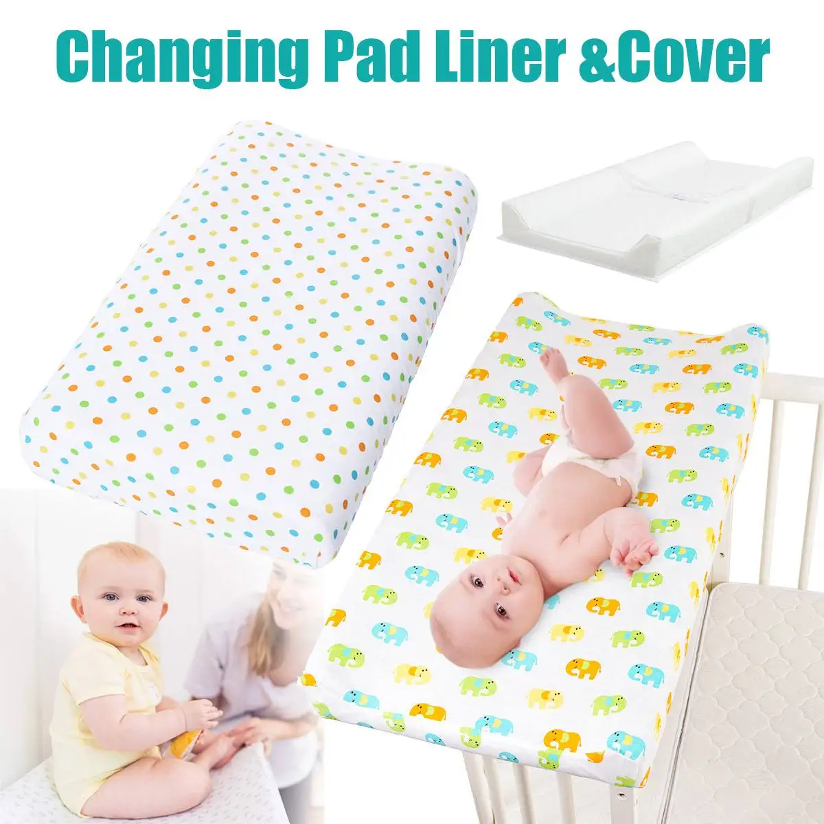 

Diaper Changing Pad Cover Newborns Soft Breathable Cotton Fitted Sheet for Standard Changing Table Pads Bassinet Sheet
