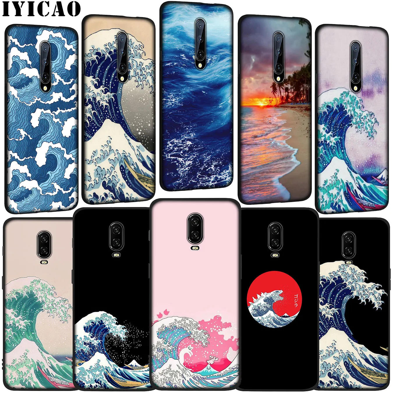 Чехол IYICAO The Great Wave off Kanagawa из мягкого силикона черный чехол для телефона ТПУ OnePlus 7T