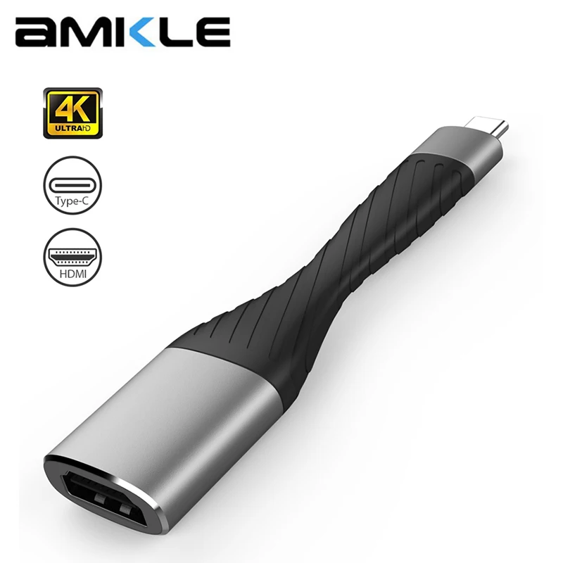 Кабель-адаптер Amkle USB C-HDMI портативный Type-C HDMI HD 4K 60 Гц Thunderbolt Dongle для ноутбуков Android |