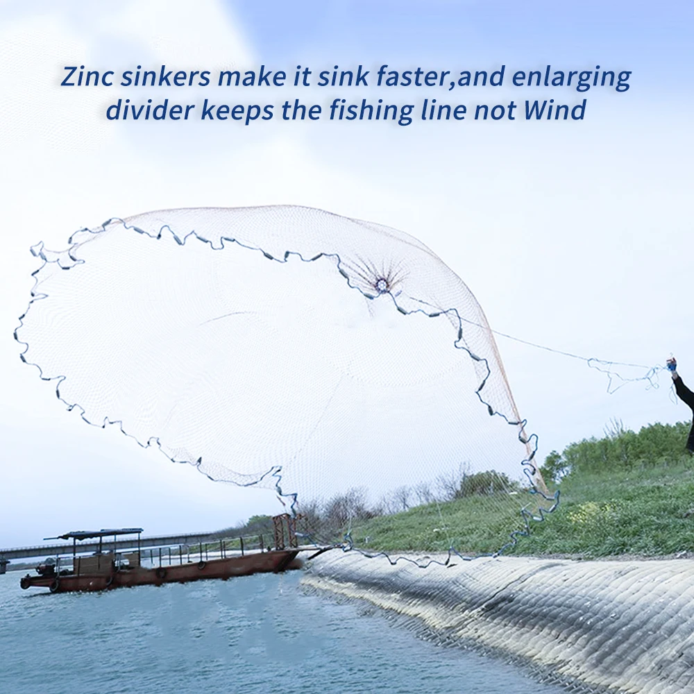 

2.4m 2019 Fishing Cast Net Throw Hand Fishing Cast And Sinker Outdoor Fishing Accessory Tool