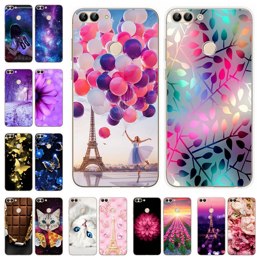 For Huawei P Smart 2018 Phone Cover Printed Pattern TPU Case On Soft Silicone Coque PSmart FIG-LX1 |