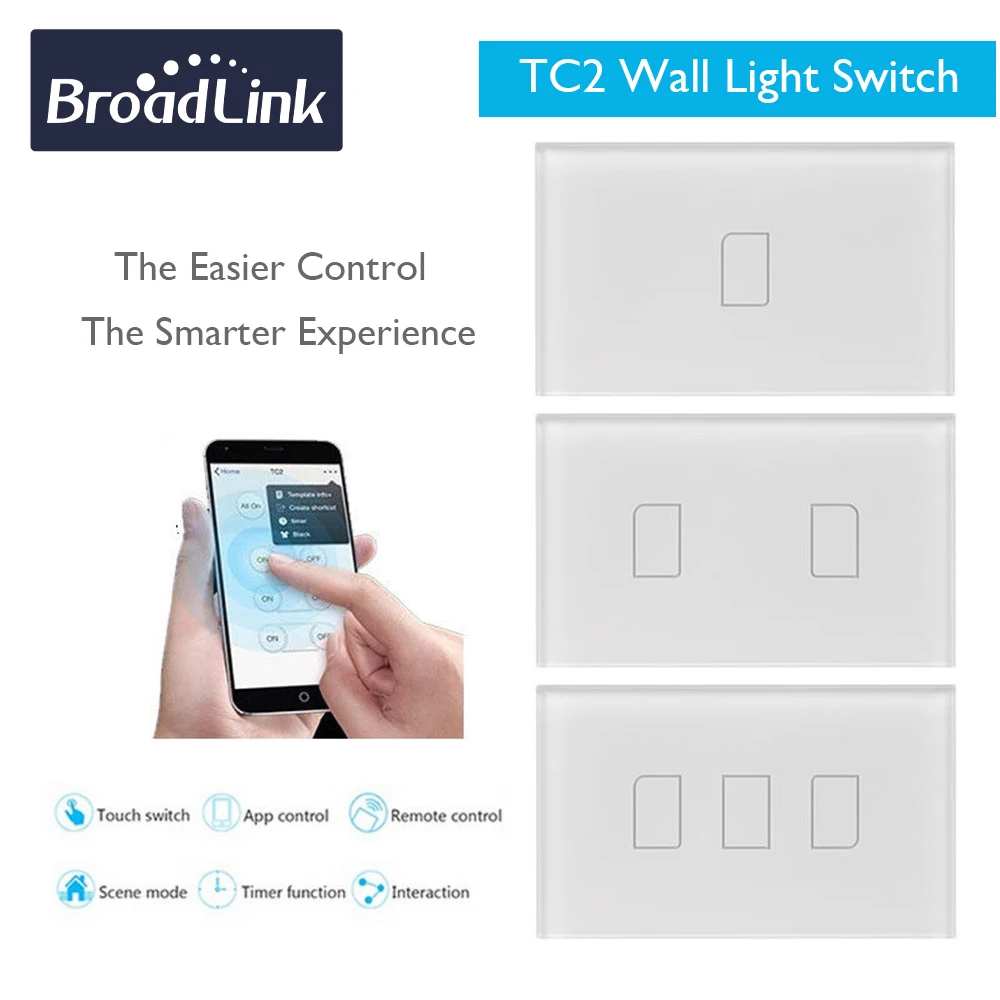 Broadlink TC2 WiFi выключатель света Умный дом 110 В 220 Сенсорная панель Переключатель RF