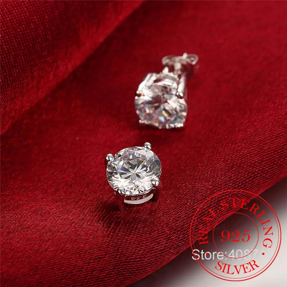 Женские серьги гвоздики из серебра 100% пробы с фианитом|earring earphones|earrings owlearrings com |