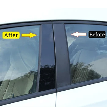 

6 Pieces Window Pillar Posts Trim Cover Kit Set Fitting For Honda Civic 2016-2018 Exterior Styling Mouldings