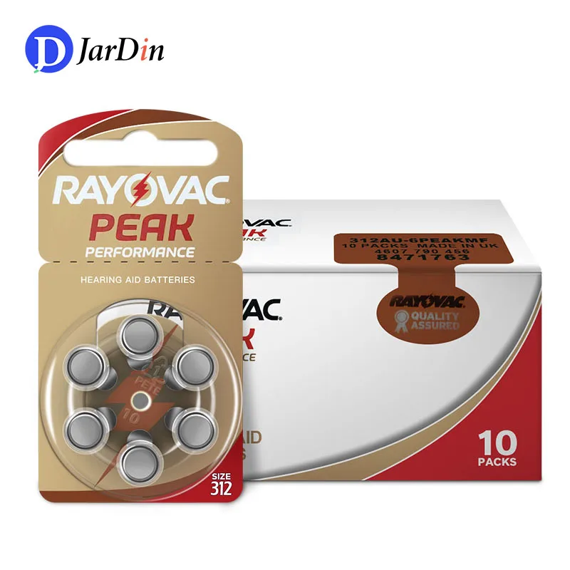 Высокоэффективные Аккумуляторы для слуховых аппаратов Rayovac PEAK 60 шт. Аккумулятор