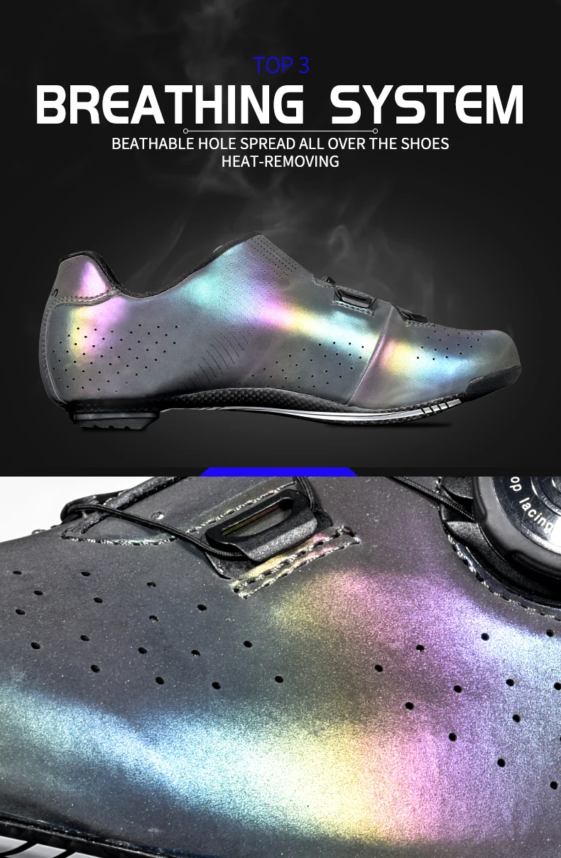 BOODUN 2020 new colorful luminous carbon fiber cycling shoes outdoor men women professional cycling enthusiast road bike shoes