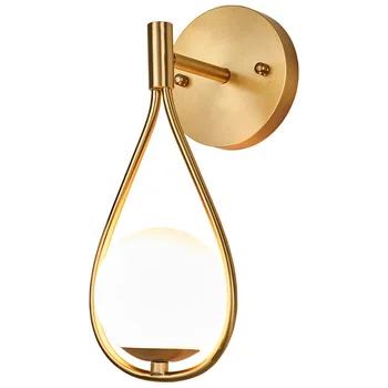 

Wandlamp Nordic Copper Living Room TV Background Wall Lamp Modern Bathroom Mirror Headlight Bedroom Wall Sconces Bedside Light
