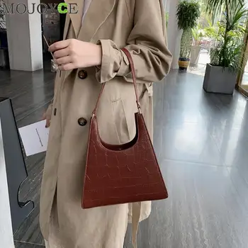 

Crocodile Pattern Retro Shoulder Bags For Women 2019 Luxury Handbags Women Bags Designer PU Leather Vintage Lady Elegant Totes