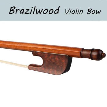 

Baroque Style Brazilwood Violin Bow 4/4 Fiddle Bow W/ Snakewood Frog Bow Well Balance