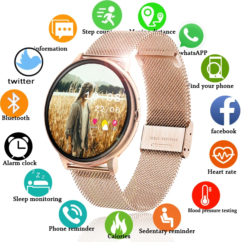 2021 Women smart watch call can Full Touch Screen Sports Fitness Watch IP67 Waterproof Bluetooth For Android ios smartwatch Mens