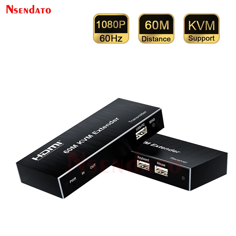 60M Hdmi Kvm Extender Su Cat5E/6 Cavo Ethernet Rj45 Usb Hdmi Kvm Switch Per Mouse Usb Tastiera Loop Ir Per Ps3 Ps4 Xbox Pc Tv
