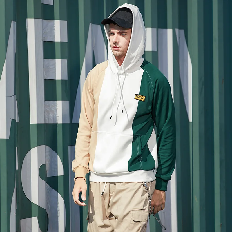 

2020 New Autumn Hoodied Mens Sweatshirts Patchwork Hoody Hoodies Men Sportswear Zipper Sweatshirt Men Casual Mens Clothes