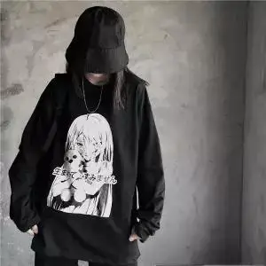 Готический панк женские черные футболки осенние женские Топы Harajuku крутая японская футболка Женские Осенние футболки с длинным рукавом пуловер - Цвет: 6