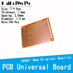Carte de circuit imprimé universel pour bricolage, bricolage, bricolage, bricolage, simple face, PCB, platine de cuivre en bakélite, jaune, 9x7, 5x9cm 