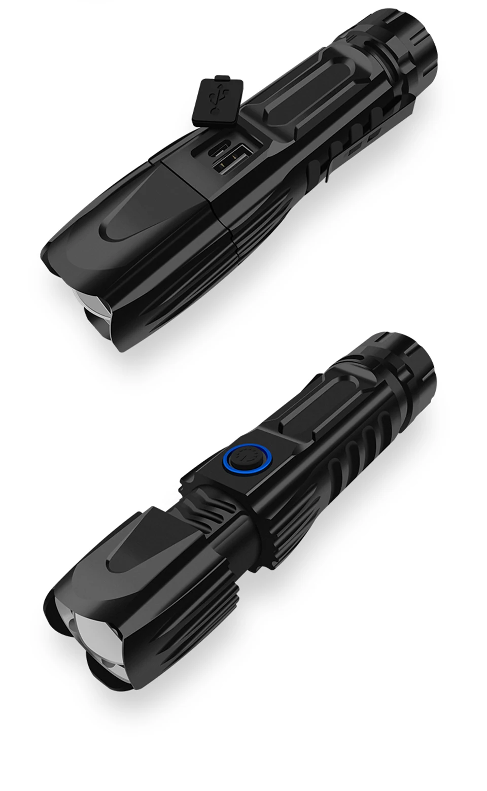 Xhp90 светодиодный фонарик, зарядка через usb, растягивающийся зум, ударопрочный, мощный, перезаряжаемый, 26650, внешний аккумулятор, фонарик