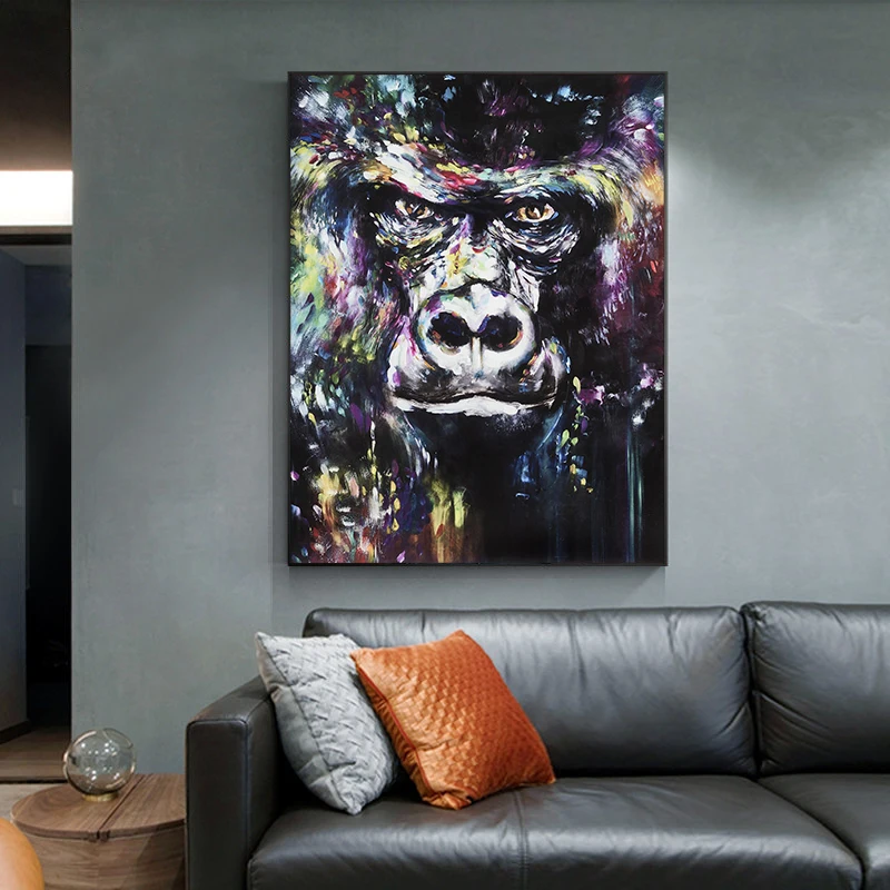 Художественные плакаты и принты на холсте художественные Настенная картина Gorilla