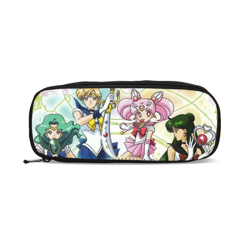 Сейлор Мун, кошельки для девочек, чехол-карандаш, мультяшная Сумочка с принтом, для детей, Estuche Escolar, большая емкость, пеннен-бокс, чехол для карандашей на молнии - Цвет: Темный хаки