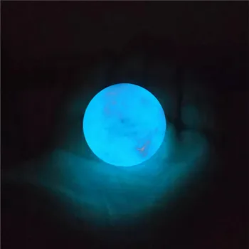 

35MM Blue Luminous Quartz Crystal Sphere Ball Glow In The Dark Stone Amazing Fluorescent Ball Best Gift Bedroom Decoration11