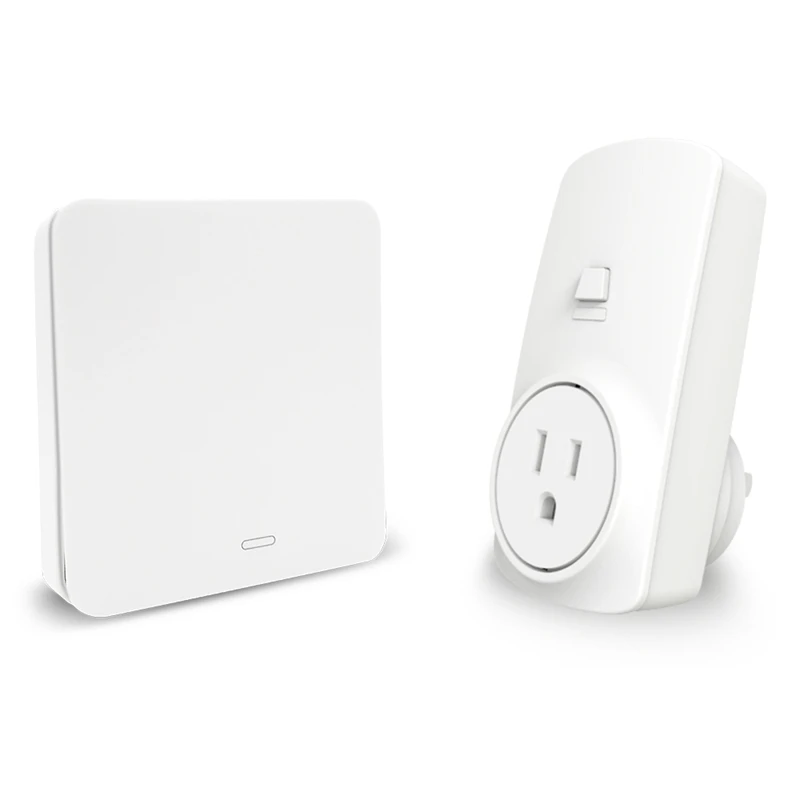 

Us Plug Wireless Socket Kit With Kinetic Self Powered Wireless Switch Remote Control Echo Alexa Google Home Voice Control